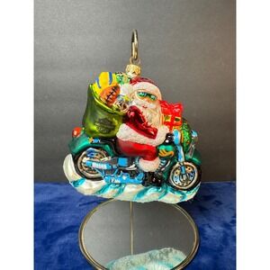 Harley‎ Davidson Santa Motorcycle Christmas Ornament Biker Holiday Free Wheeling